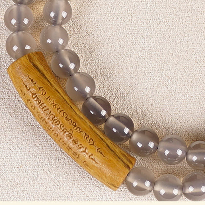 Buddha Stones Bracciale a doppio giro con agata rossa e avventurina verde, cinque precetti buddisti ed equilibrio - image 17