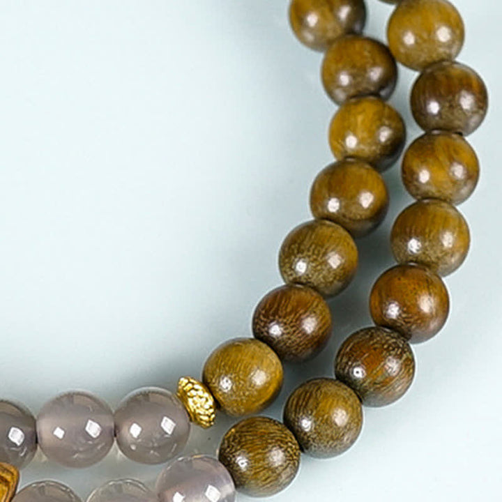 Buddha Stones Bracciale a doppio giro con agata rossa e avventurina verde, cinque precetti buddisti ed equilibrio - image 18