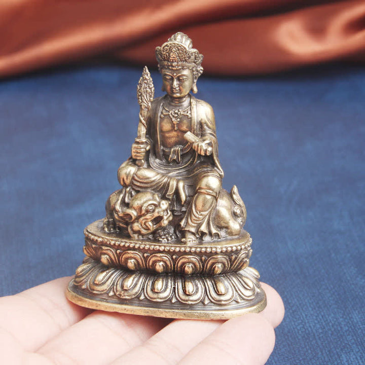 Buddha Stones Manjusri Bodhisattva Serenità Statua in rame Decorazione - image 3