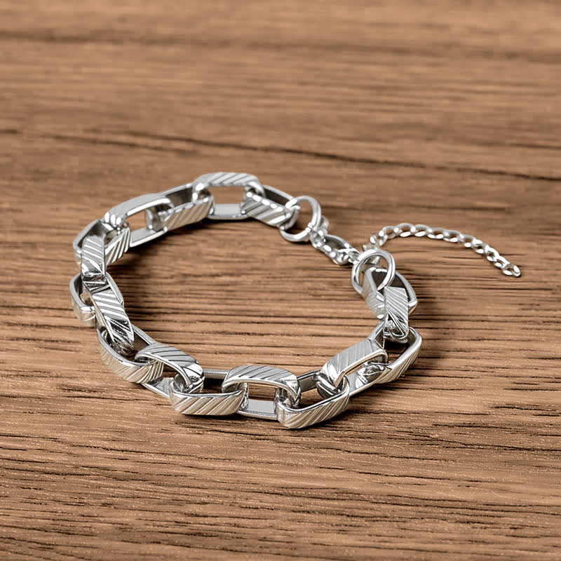 Buddha Stones Bracciale cubano a catena spessa intrecciata e rinforzata - image 1