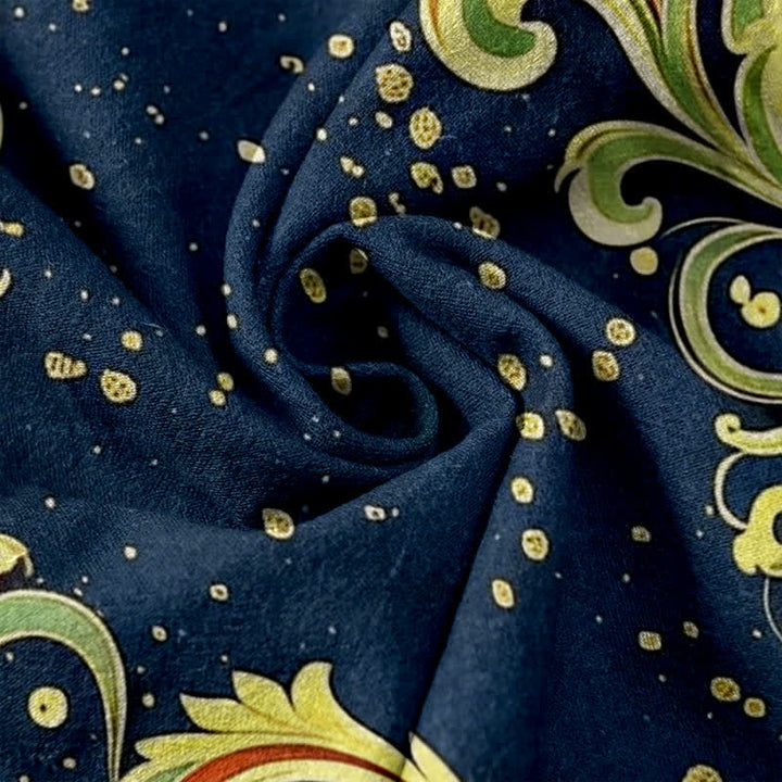 Buddha Stones Pantaloni da donna in puro cotone con vivace fantasia floreale paisley, elastico in vita e tasche. - image 3