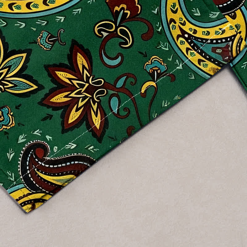 Buddha Stones Pantaloni harem da donna in puro cotone con elastico in vita e tasche, fantasia floreale paisley. - image 1