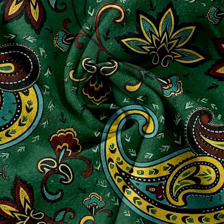 Buddha Stones Pantaloni harem da donna in puro cotone con elastico in vita e tasche, fantasia floreale paisley. - image 2