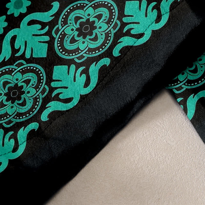 Buddha Stones Pantaloni da donna in puro cotone con elastico in vita e tasche, fantasia mandala. - image 2