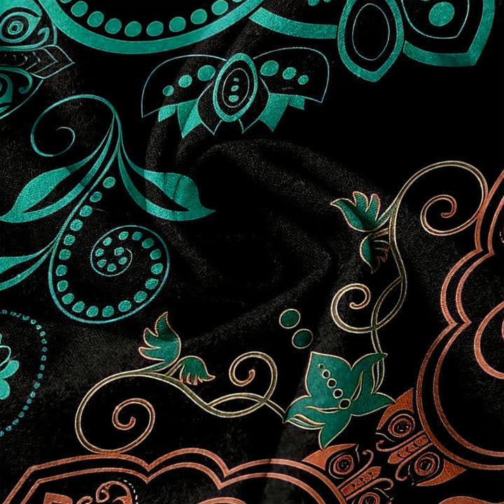 Buddha Stones Pantaloni da donna in puro cotone con elastico in vita e tasche, fantasia mandala. - image 3