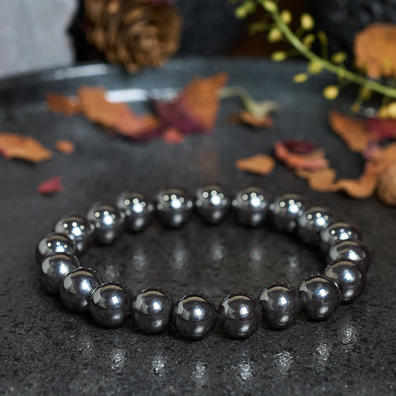 Buddha Stones Bracciale potente con perle di ematite naturale - image 3