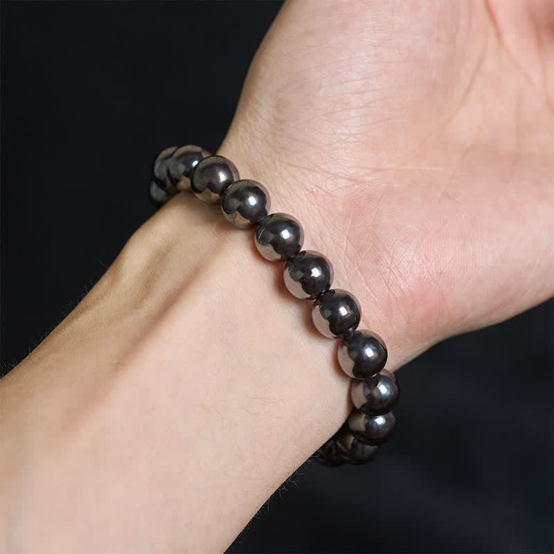 Buddha Stones Bracciale potente con perle di ematite naturale - image 4