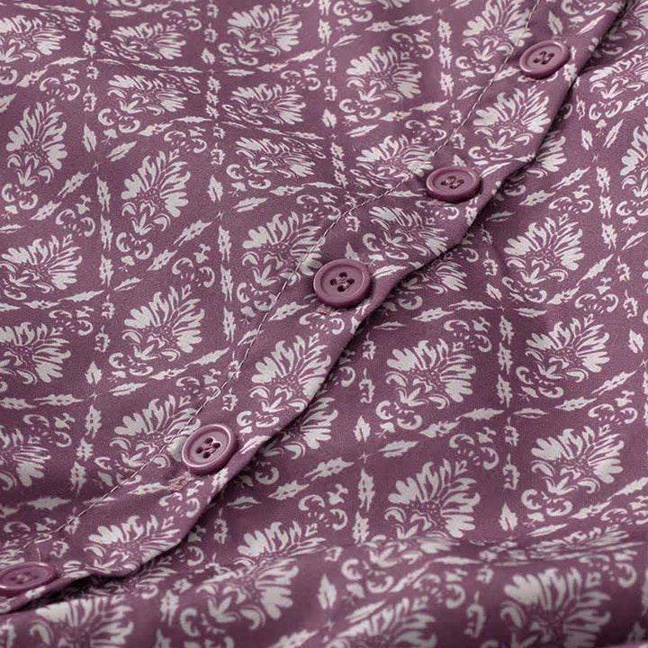 Buddha Stones Abito estivo da donna a maniche corte con coulisse, bottoni e stampa floreale, con tasche. - image 4