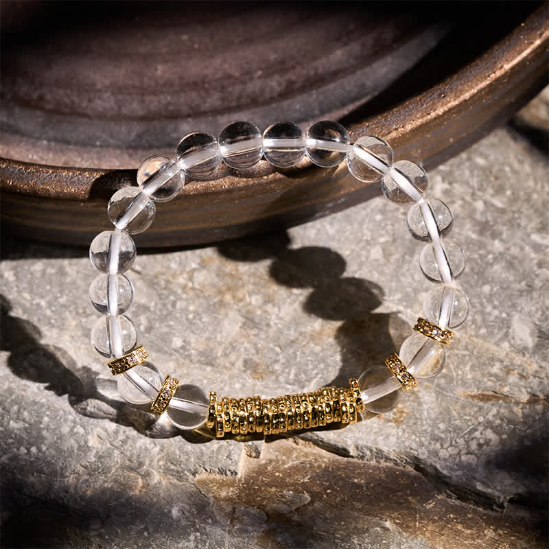 Buddha Stones Bracciale protettivo con quarzo trasparente naturale e citrino per il viaggio. - image 1