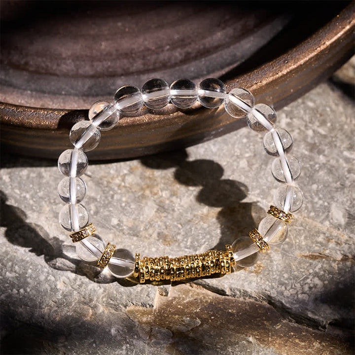 Buddha Stones Bracciale protettivo con quarzo trasparente naturale e citrino per il viaggio. - image 1