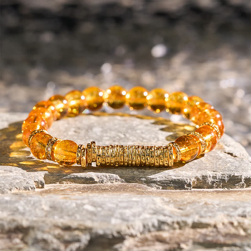 Buddha Stones Bracciale protettivo con quarzo trasparente naturale e citrino per il viaggio. - Citrino (Circonferenza del polso: 14–15 cm) - image 10
