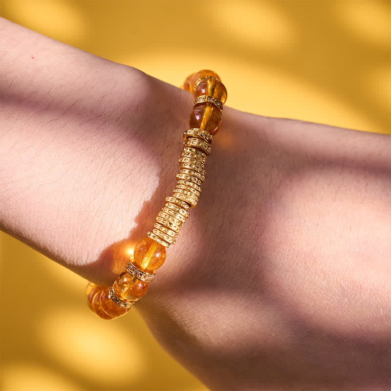 Buddha Stones Bracciale protettivo con quarzo trasparente naturale e citrino per il viaggio. - image 15