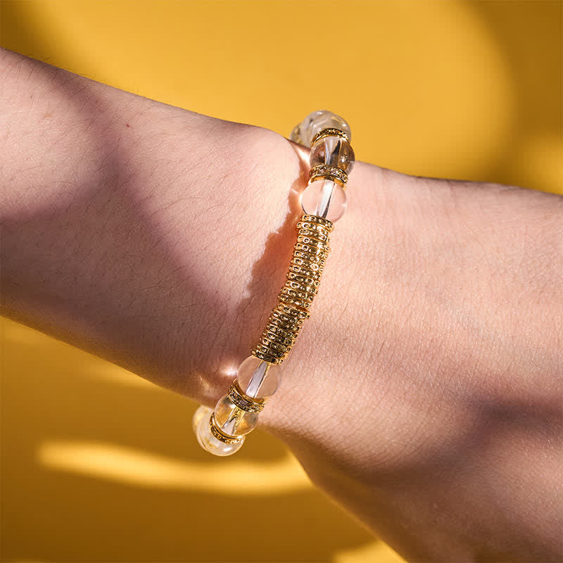 Buddha Stones Bracciale protettivo con quarzo trasparente naturale e citrino per il viaggio. - image 9