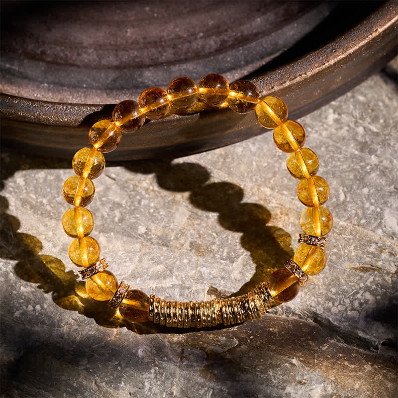 Buddha Stones Bracciale protettivo con quarzo trasparente naturale e citrino per il viaggio. - image 11