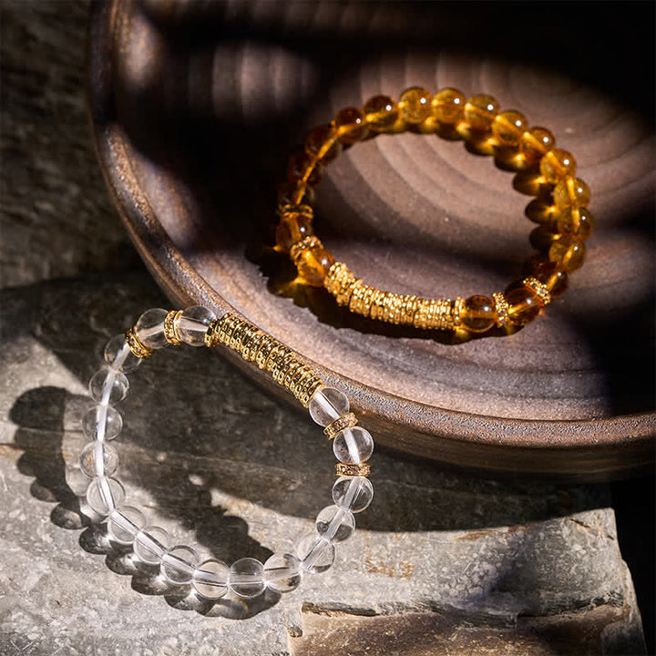 Buddha Stones Bracciale protettivo con quarzo trasparente naturale e citrino per il viaggio. - image 16