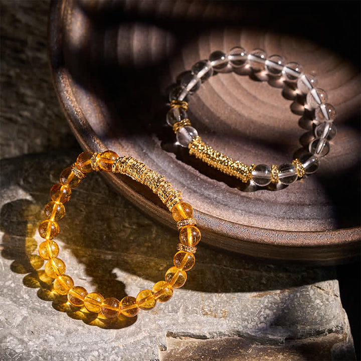 Buddha Stones Bracciale protettivo con quarzo trasparente naturale e citrino per il viaggio. - image 17