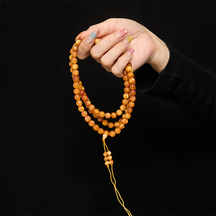 Buddha Stones Mala di energia calmante in legno di pino ricco di resina, con 108 perle. - image 4