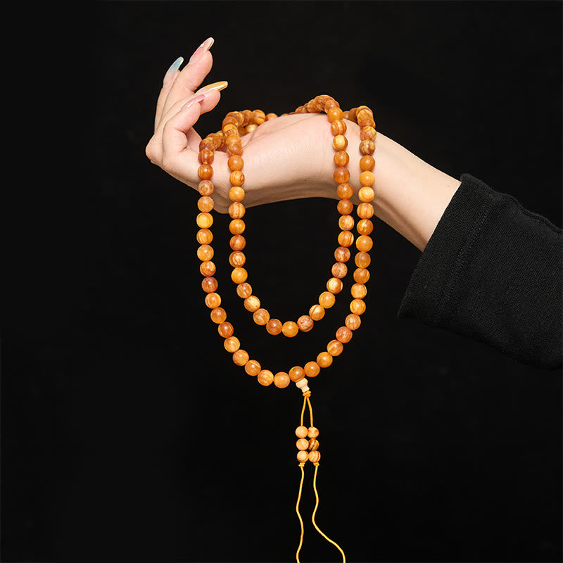 Buddha Stones Mala di energia calmante in legno di pino ricco di resina, con 108 perle. - image 5