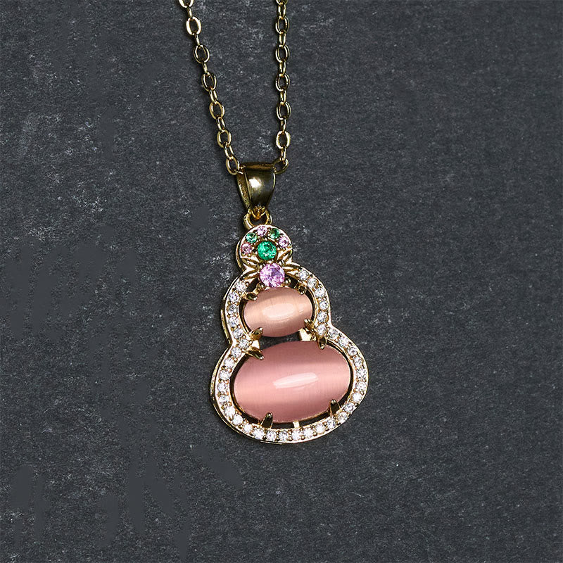 Buddha Stones Collana con ciondolo a forma di zucca di calcedonio rosa e simbolo di ottimismo - image 11