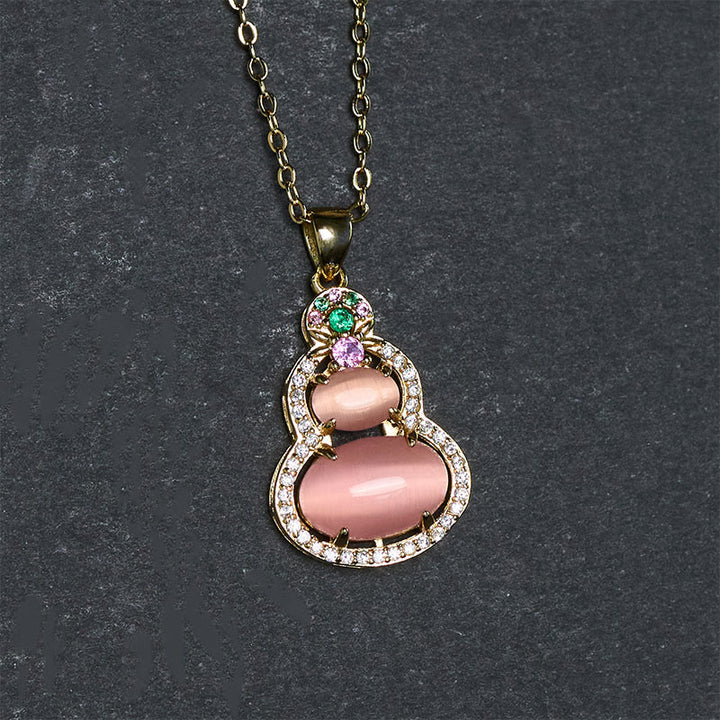 Buddha Stones Collana con ciondolo a forma di zucca di calcedonio rosa e simbolo di ottimismo - image 11