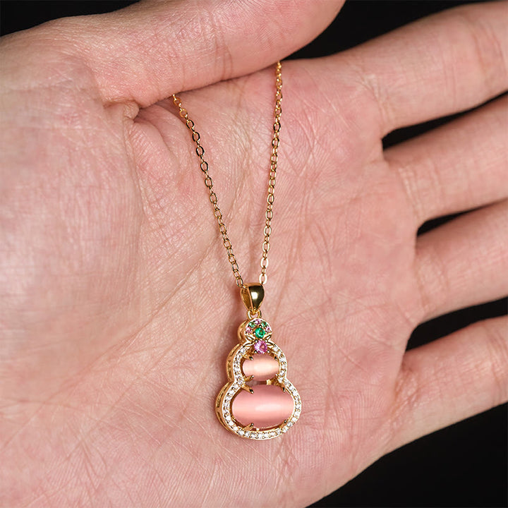 Buddha Stones Collana con ciondolo a forma di zucca di calcedonio rosa e simbolo di ottimismo - image 12