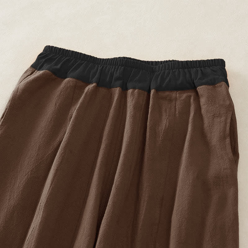 Buddha Stones Pantaloni harem da donna primaverili casual con coulisse in tinta unita, in cotone, con tasche. - image 14