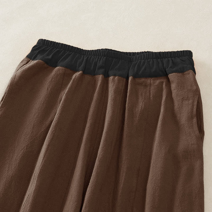 Buddha Stones Pantaloni harem da donna primaverili casual con coulisse in tinta unita, in cotone, con tasche. - image 14