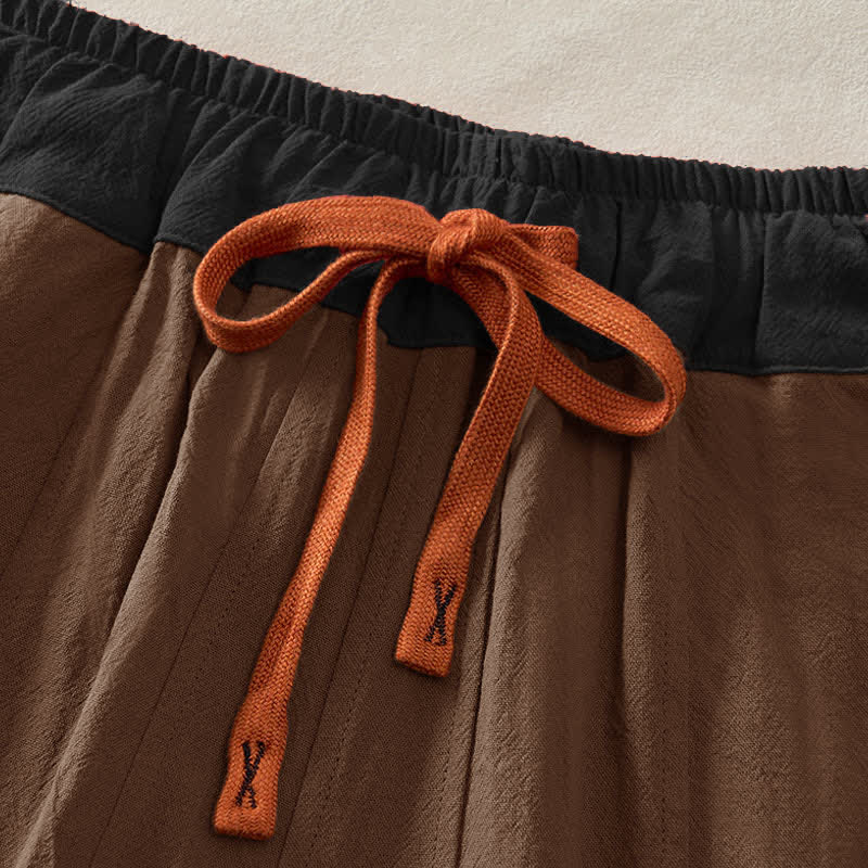 Buddha Stones Pantaloni harem da donna primaverili casual con coulisse in tinta unita, in cotone, con tasche. - image 13