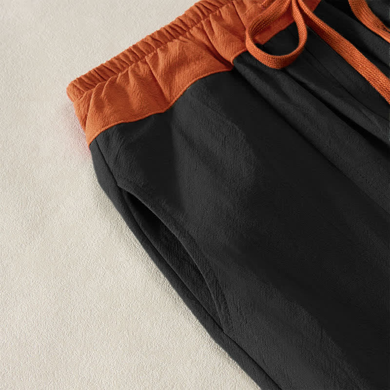 Buddha Stones Pantaloni harem da donna primaverili casual con coulisse in tinta unita, in cotone, con tasche. - image 9