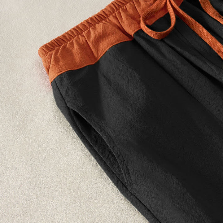 Buddha Stones Pantaloni harem da donna primaverili casual con coulisse in tinta unita, in cotone, con tasche. - image 9