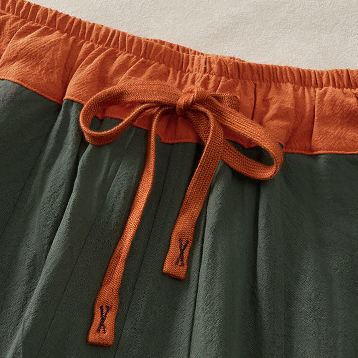 Buddha Stones Pantaloni harem da donna primaverili casual con coulisse in tinta unita, in cotone, con tasche. - image 1