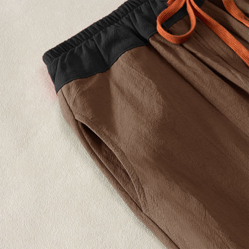 Buddha Stones Pantaloni harem da donna primaverili casual con coulisse in tinta unita, in cotone, con tasche. - image 15