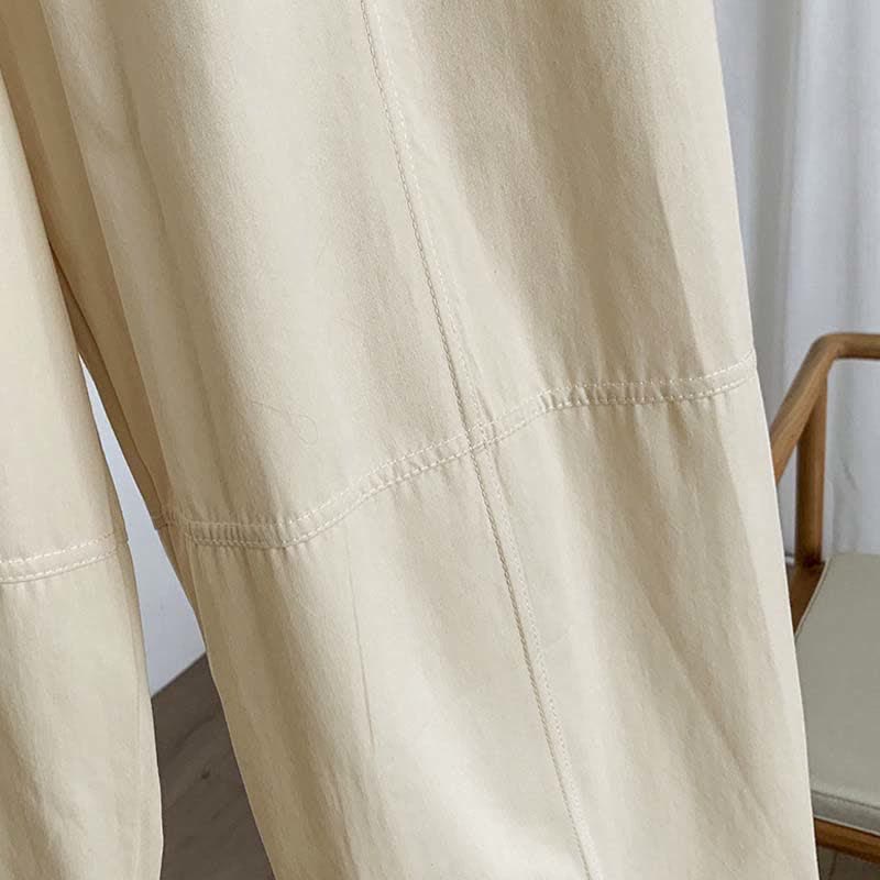 Buddha Stones Pantaloni harem da donna estivi casual con bottoni e tasche. - image 10