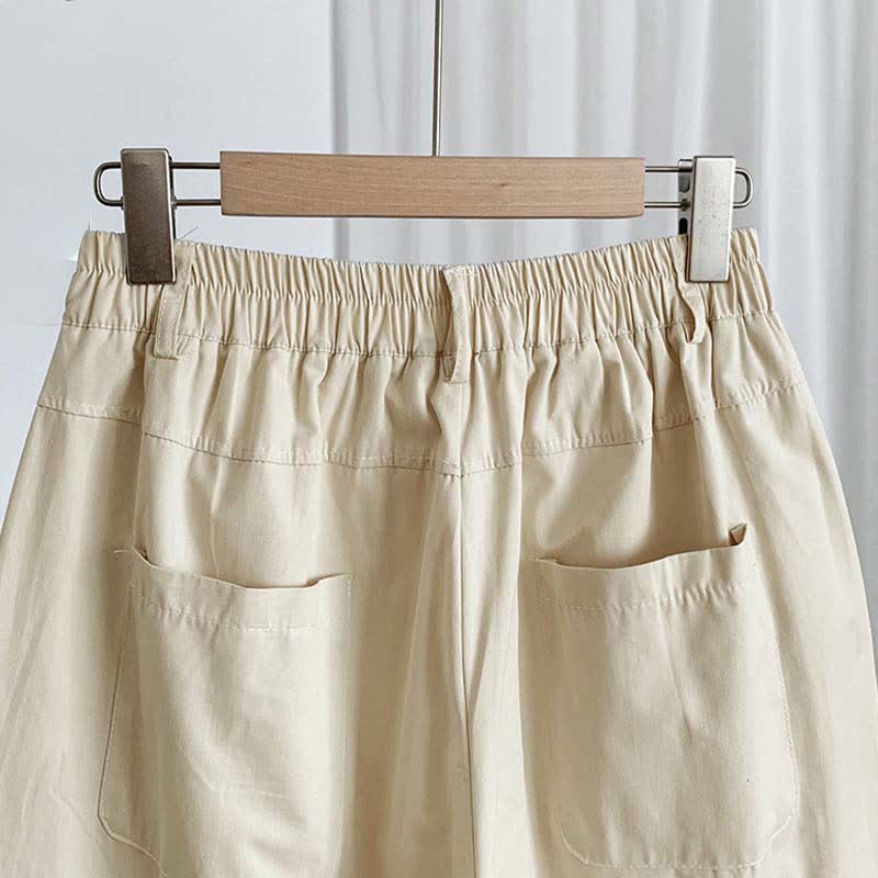 Buddha Stones Pantaloni harem da donna estivi casual con bottoni e tasche. - image 8