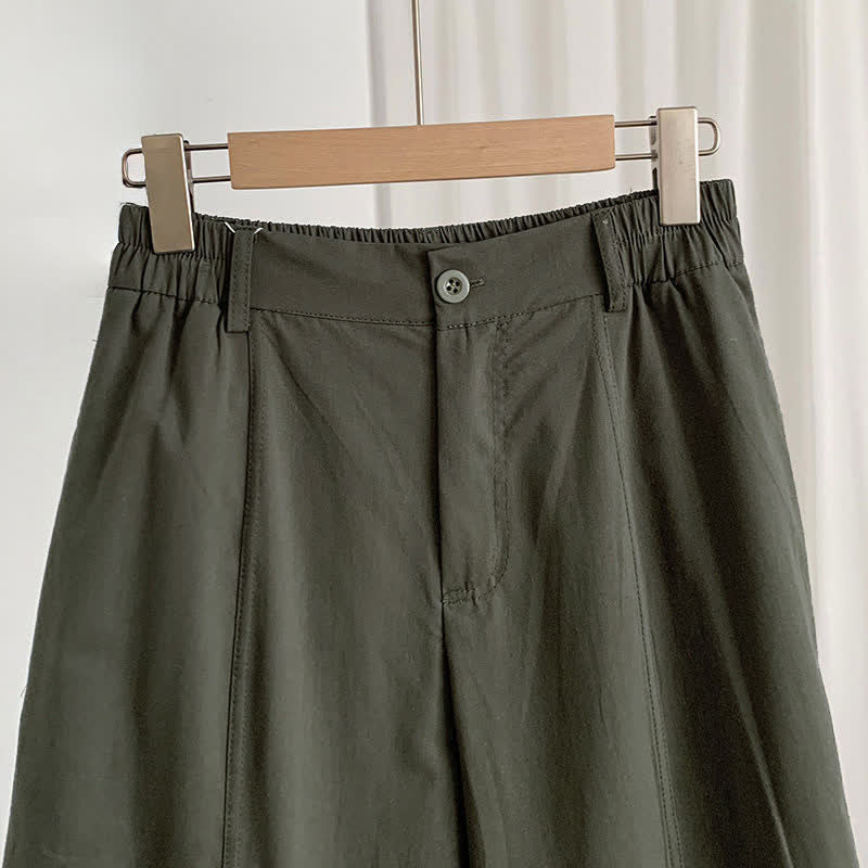Buddha Stones Pantaloni harem da donna estivi casual con bottoni e tasche. - image 2