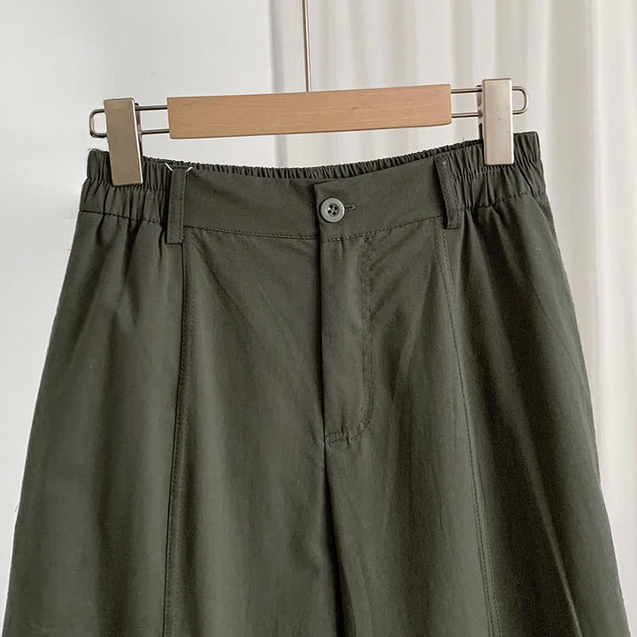 Buddha Stones Pantaloni harem da donna estivi casual con bottoni e tasche. - image 2