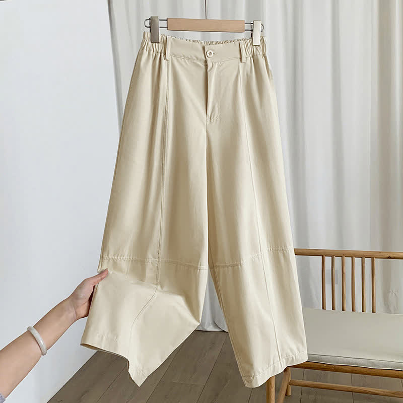 Buddha Stones Pantaloni harem da donna estivi casual con bottoni e tasche. - Biscotto - US8-10, UK/AU12-14, EU40-42 (2XL) - image 5