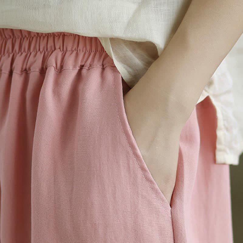 Buddha Stones Pantaloni estivi casual da donna a tinta unita, affusolati e con tasche. - image 26