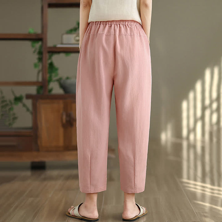 Buddha Stones Pantaloni estivi casual da donna a tinta unita, affusolati e con tasche. - image 17