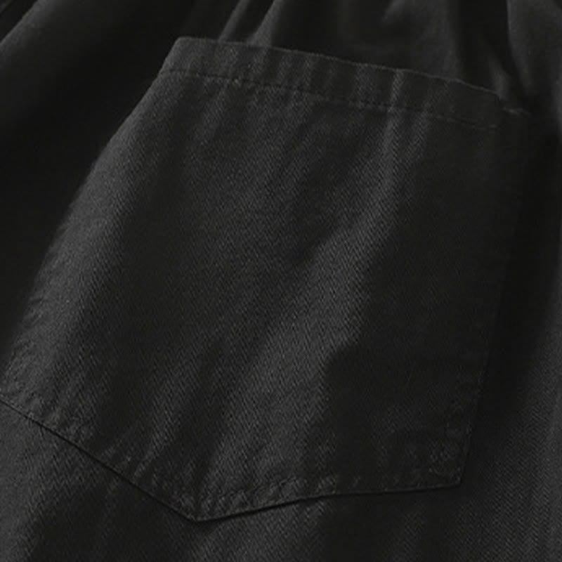 Buddha Stones Pantaloni estivi casual da donna a tinta unita con elastico in vita e gamba affusolata e tasche. - image 7