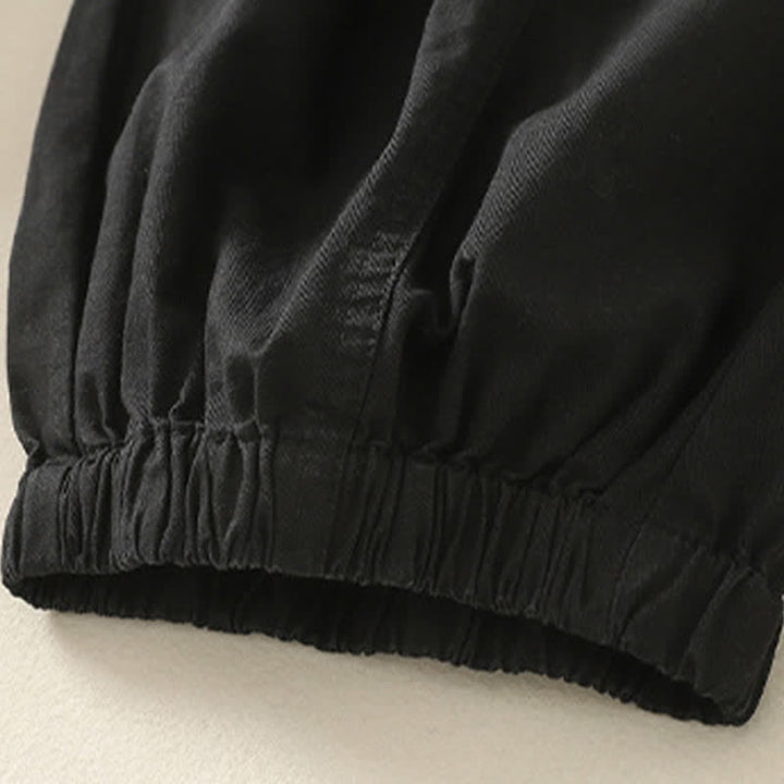 Buddha Stones Pantaloni estivi casual da donna a tinta unita con elastico in vita e gamba affusolata e tasche. - image 9