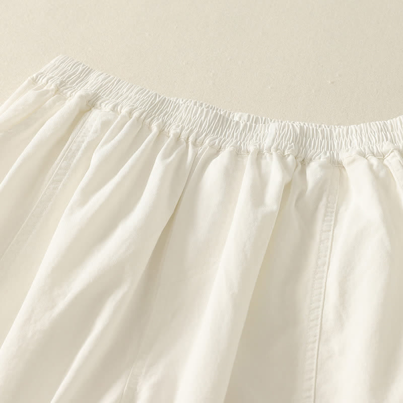 Buddha Stones Pantaloni estivi casual da donna a tinta unita con elastico in vita e gamba affusolata e tasche. - image 15