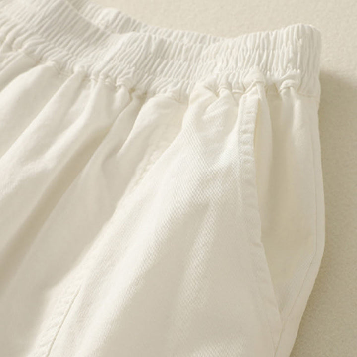 Buddha Stones Pantaloni estivi casual da donna a tinta unita con elastico in vita e gamba affusolata e tasche. - image 14