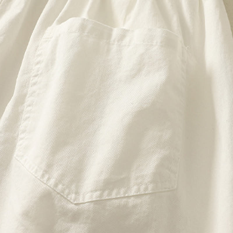 Buddha Stones Pantaloni estivi casual da donna a tinta unita con elastico in vita e gamba affusolata e tasche. - image 17