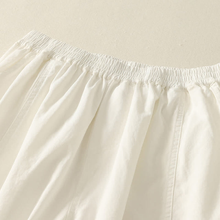 Buddha Stones Pantaloni estivi casual da donna a tinta unita con elastico in vita e gamba affusolata e tasche. - image 15