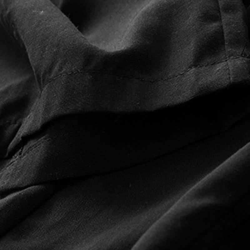 Buddha Stones Pantaloni dritti da donna estivi minimalisti con coulisse e tasche. - image 9