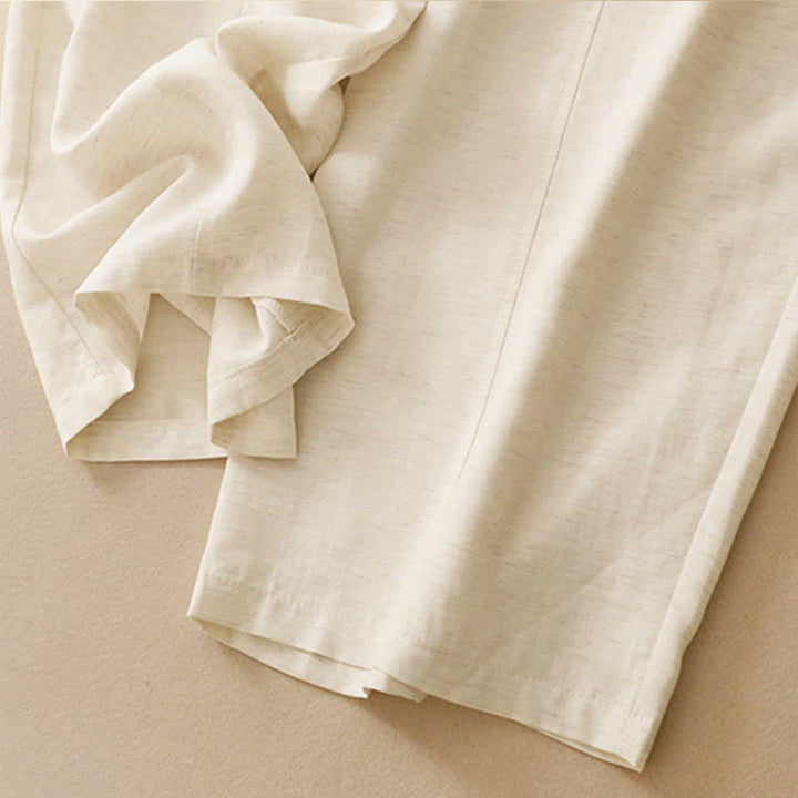 Buddha Stones Pantaloni dritti da donna estivi minimalisti con coulisse e tasche. - image 3