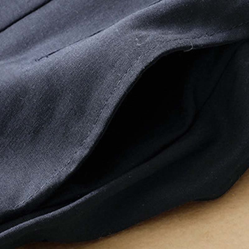Buddha Stones Pantaloni harem da donna in lino tinta unita, a vita alta, con bottoni, stile estivo minimalista e tasche. - image 7