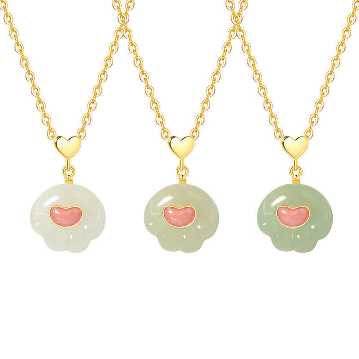Buddha Stones Collana portafortuna con zampa di gatto in giada Hetian naturale e argento sterling 925 - image 3
