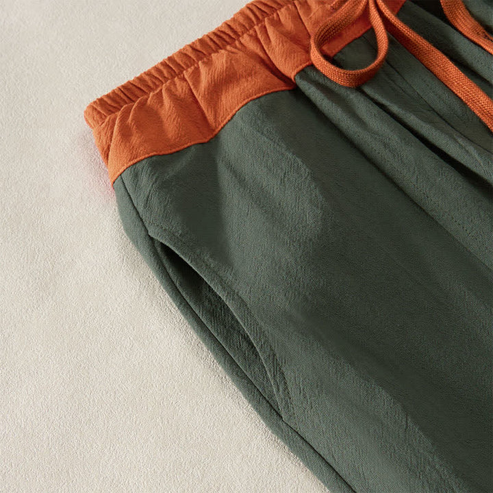 Pantaloni harem da donna in velluto a coste con contrasto di colore, foderati in pile termico e tasche, con Buddha Stones - image 36